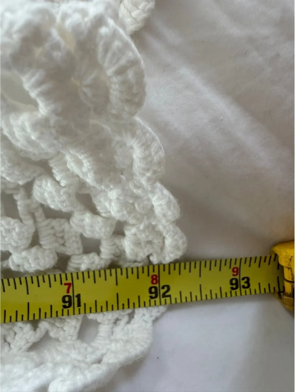 Vintage Hand Crocheted Lace Bedspread White Cotton Full Queen Coverlet